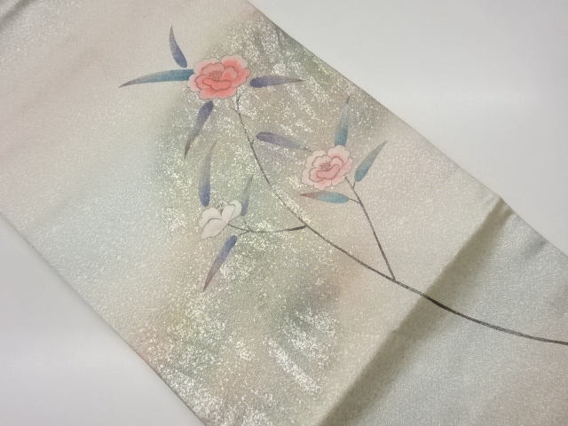 金銀彩花模様刺繍名古屋帯